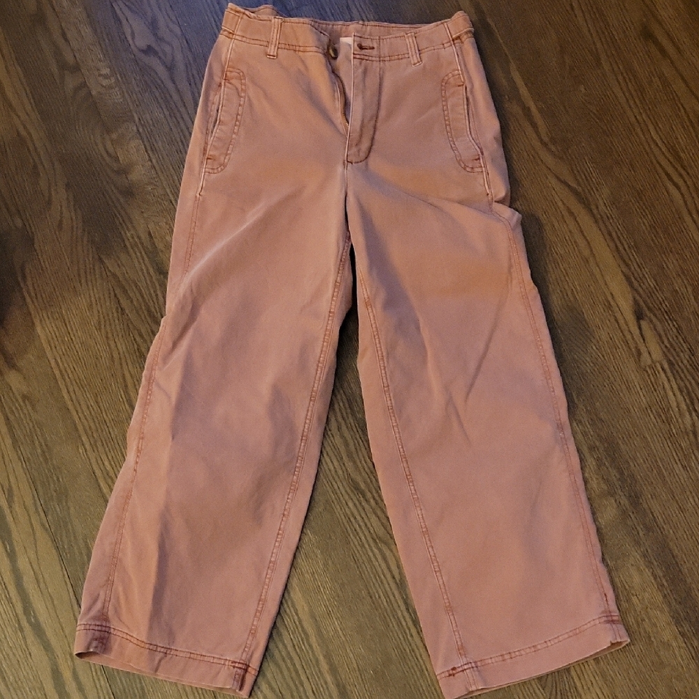 Old Navy Rust Chinos Wide-Leg Cropped